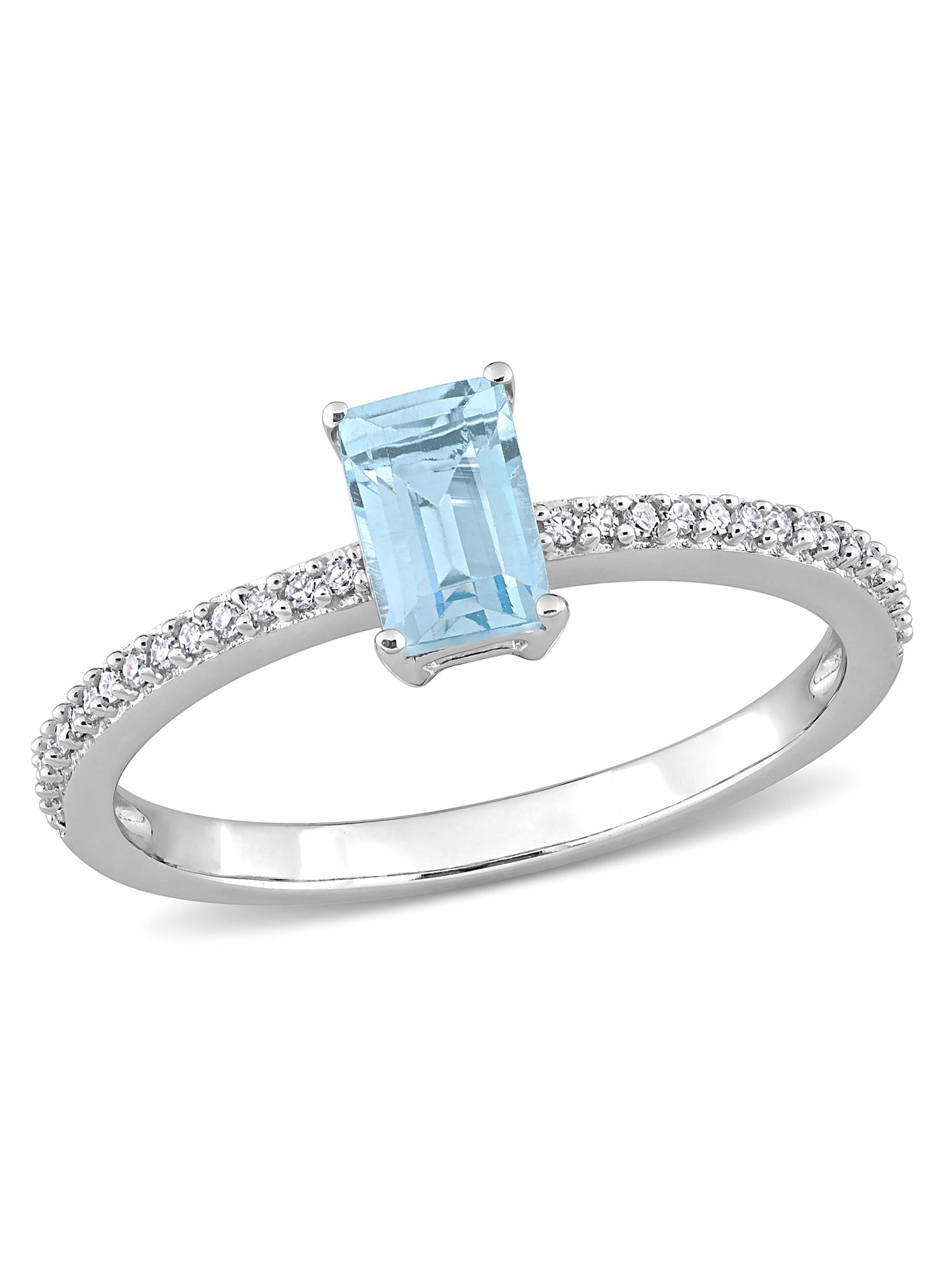 Everly Women's Topaz and Diamond 10k White Gold Ring