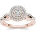 thumbnail image 1 of 3/4 Carat T.W. Diamond 10kt Rose Gold Cluster Double Halo Engagement Ring, 1 of 1