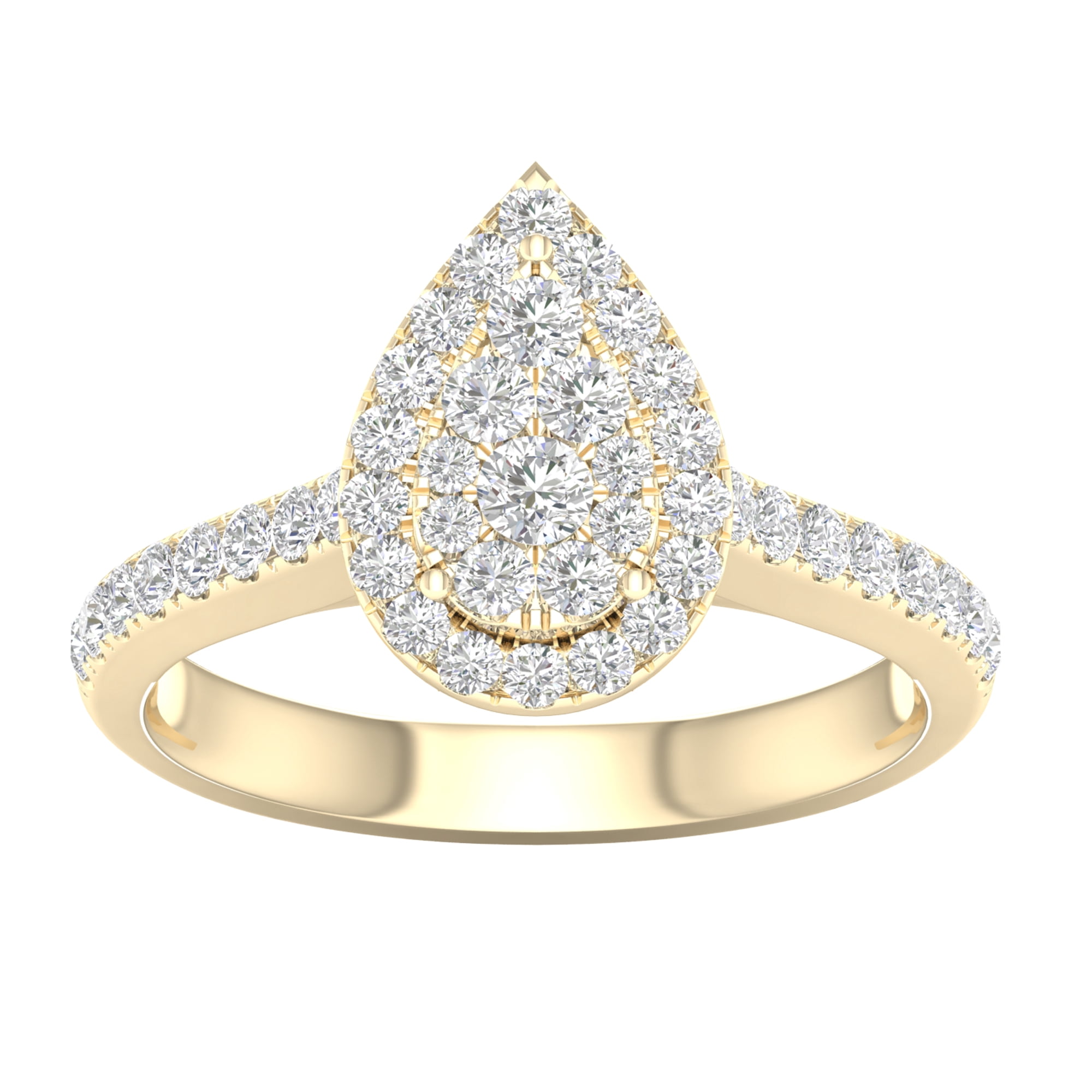 3/4 Carat T.W. Diamond 10kt Yellow Gold Pear-Shape Composite Engagement Ring