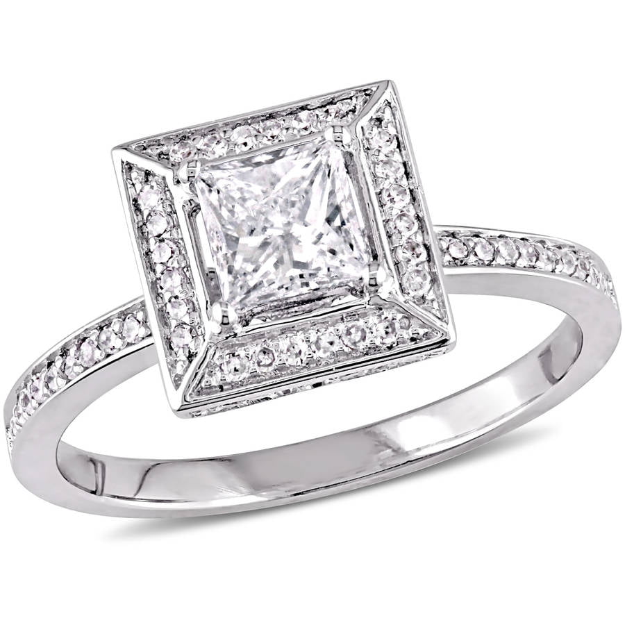 Floating halo sale diamond engagement ring