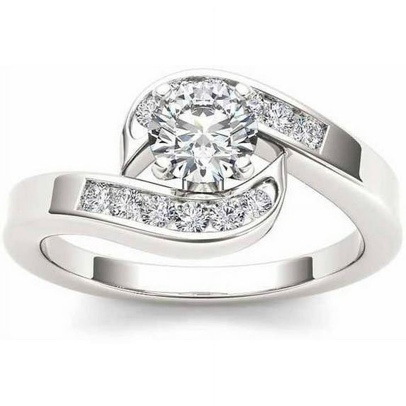 3/4 Carat T.W. Diamond Bypass Classic 14kt White Gold Engagement Ring
