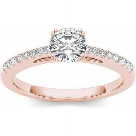 3/4 Carat T.W. Diamond Classic 14kt Rose Gold Engagement Ring