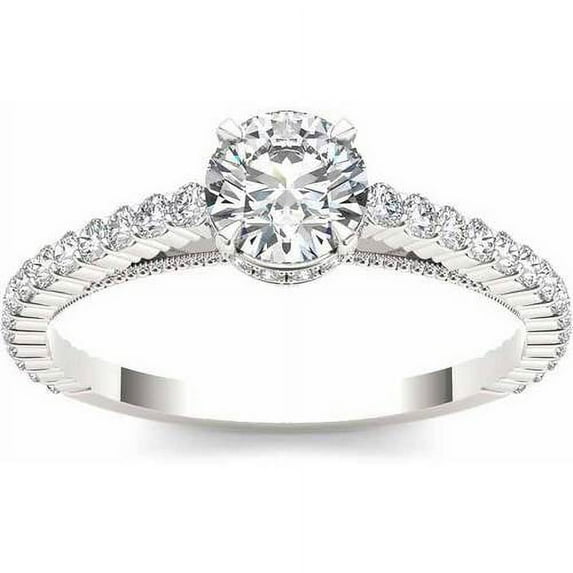 3/4 Carat T.W. Diamond Classic Cathedral 14kt White Gold Engagement Ring
