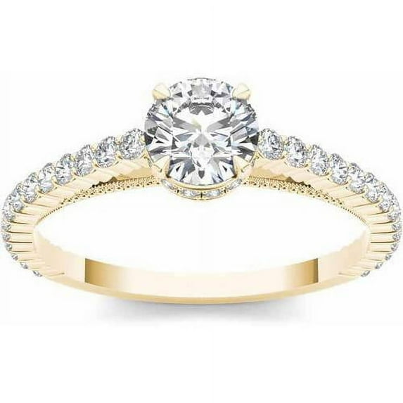 3/4 Carat T.W. Diamond Classic Cathedral 14kt Yellow Gold Engagement Ring