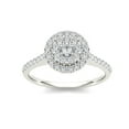 thumbnail image 1 of 3/4 Carat T.W. Diamond Cluster Halo Engagement Ring in 10k White Gold, 1 of 9