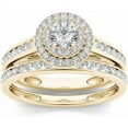 thumbnail image 1 of 3/4 Carat T.W. Diamond Double Halo 10kt Yellow Gold Engagement Ring Set, 1 of 5