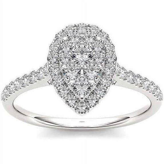 3/4 Carat T.W. Diamond Double Halo Engagement Ring in 10k White Gold