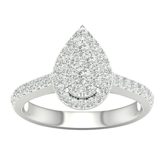 3/4 Carat T.W. Diamond Double Halo Engagement Ring in 10k White Gold