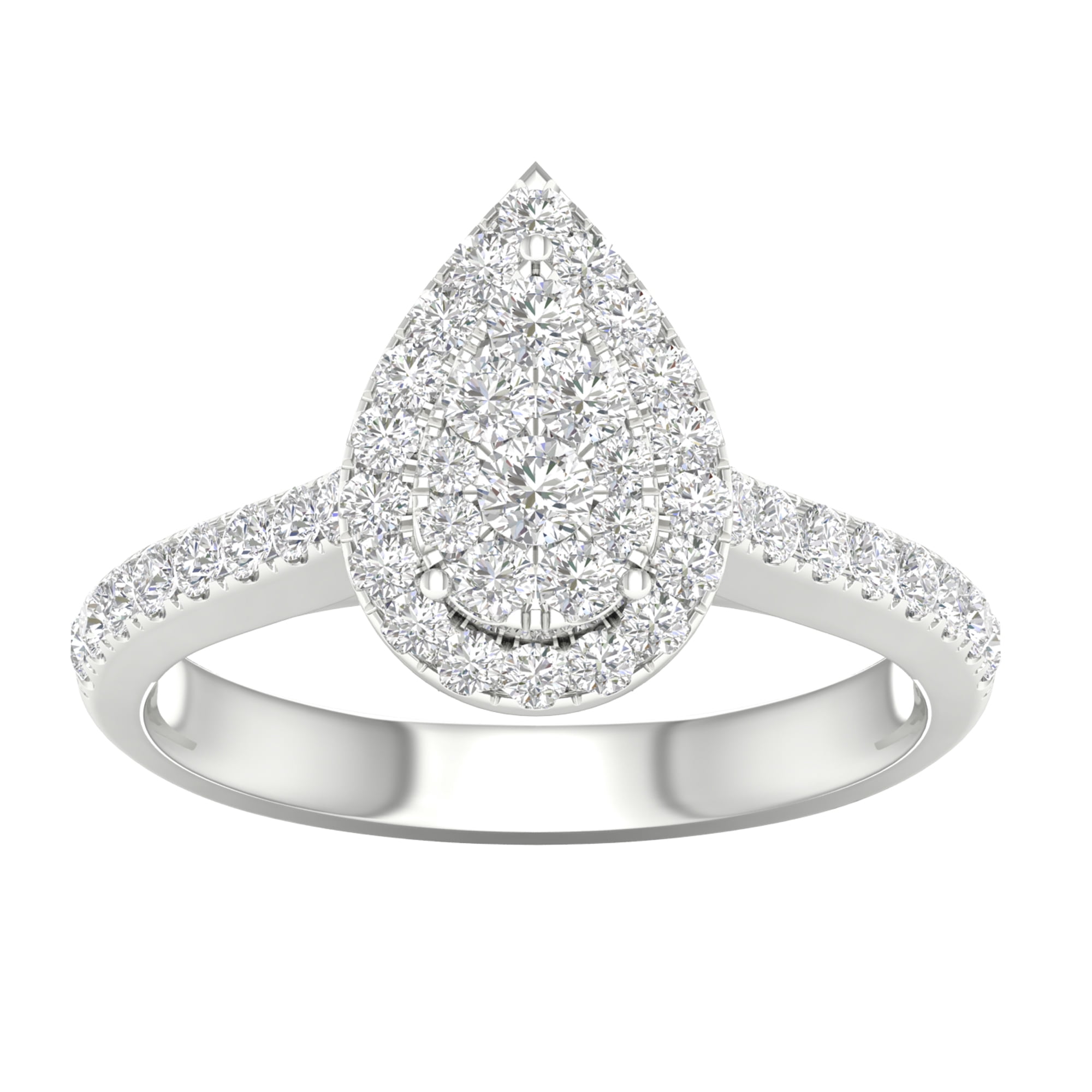 3/4 Carat T.W. Diamond Double Halo Engagement Ring in 10k White Gold