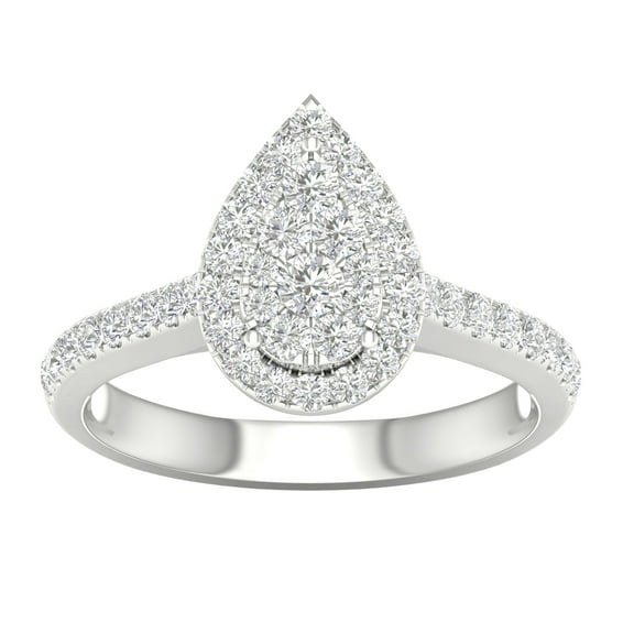 3/4 Carat T.W. Diamond Double Halo Engagement Ring in 10k White Gold