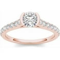 thumbnail image 1 of 3/4 Carat T.W. Diamond Half Bezel 14kt Rose Gold Classic Engagement Ring, 1 of 5
