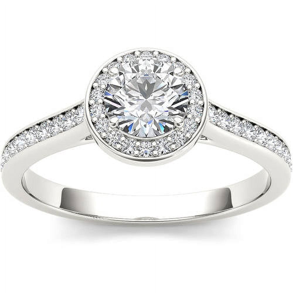3/4 Carat T.W. Diamond Single Halo 14kt White Gold Engagement Ring