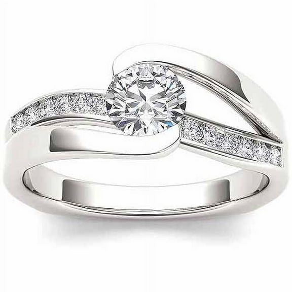 3/4 Carat T.W. Diamond Solitaire 14kt White Gold Engagement Ring