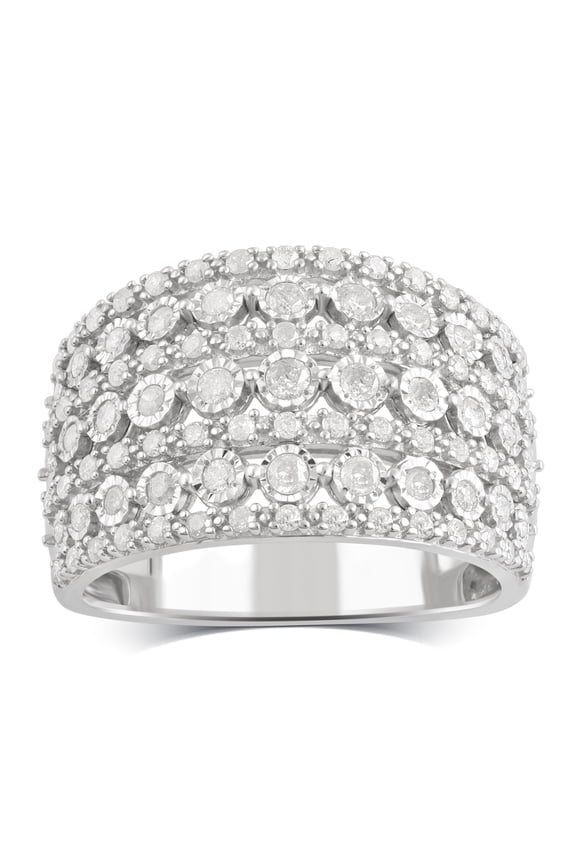 3/4 Carat T.W Diamond Sterling Silver Anniversary Ring. (I-J/I2-I3)