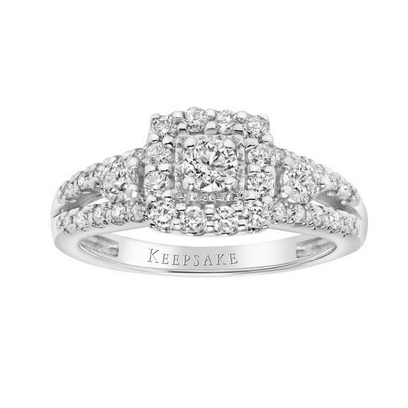 3/4 Carat T.W. Diamond Women's Halo "Sienna" Engagement Ring in 10k White Gold by Keepsake
