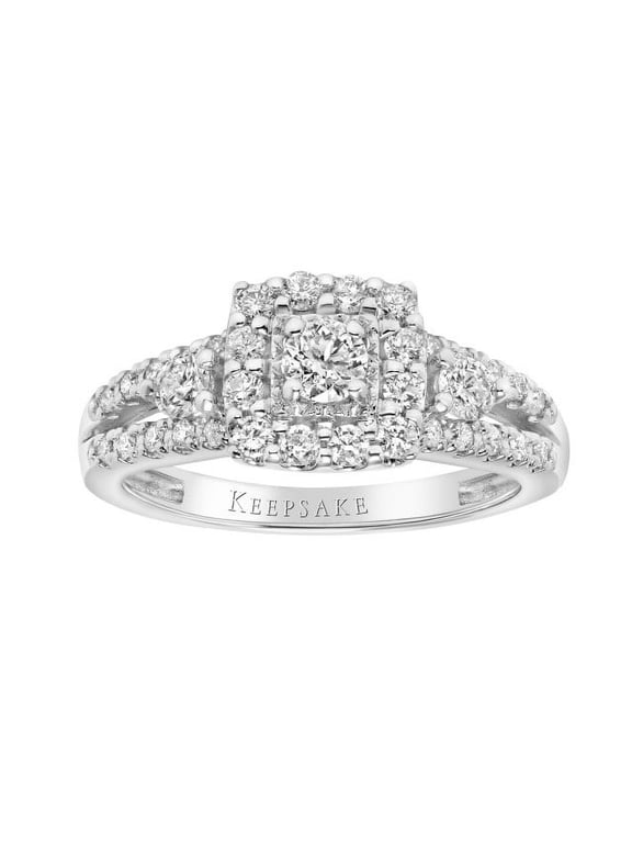 3/4 Carat T.W. Diamond Women's Halo "Sienna" Engagement Ring in 10k White Gold by Keepsake