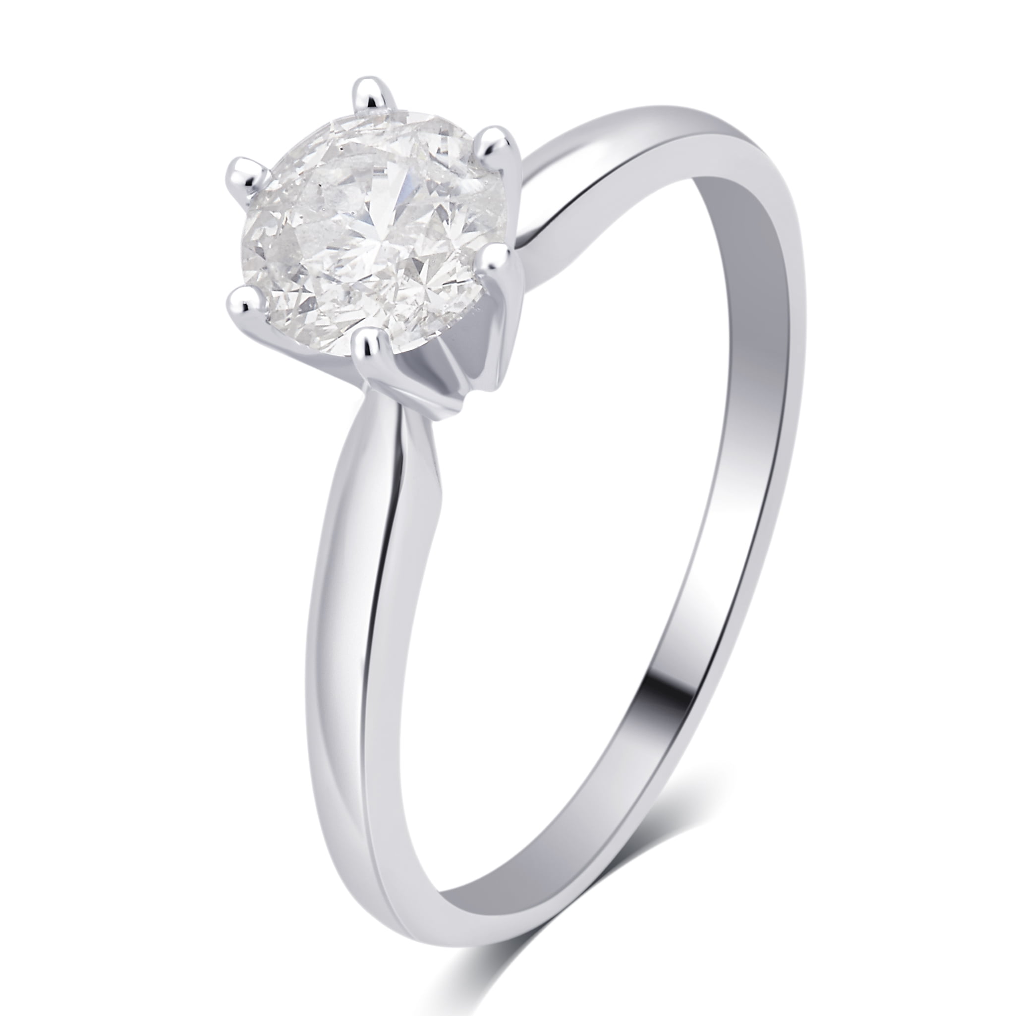White gold solitaire diamond ring Clearance