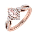 thumbnail image 1 of 3/4 Carat White Natural Diamond and Marquise Shaped Morganite Color Stone Engagement Ring in 14K Rose Gold (Ring Size 10.25) (SI1-SI2 Clarity), 1 of 5