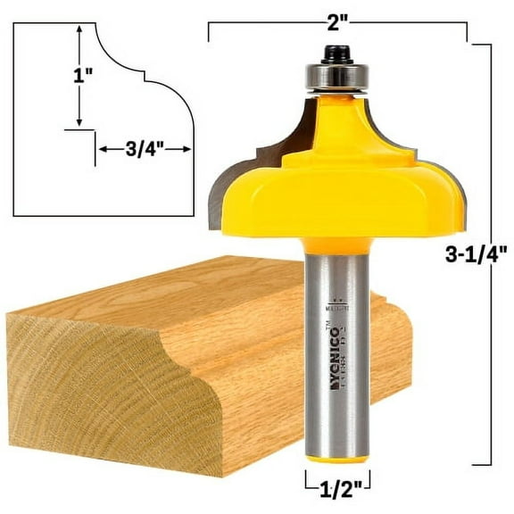 3/4" Classical Ogee Edge Forming Router Bit - 1/2" Shank - Yonico 13188