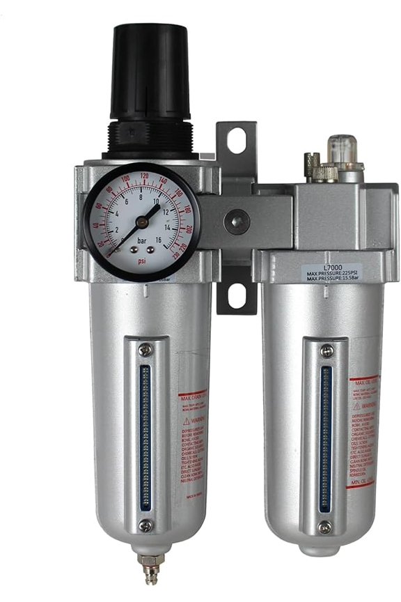 3/4" Compressed Air In Line Filter, Regulator, Oiler Lubricator, Combo
