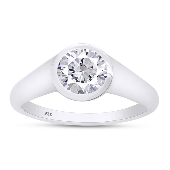 3/4 Ct Lab Created Moissanite Diamond Solitaire Engagement Wedding Ring In 14K White Gold Over Sterling Silver(G-H Color,VVS1 Clarity,0.75 Cttw)-6.5