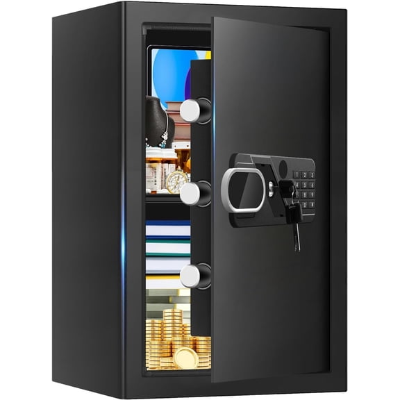 3.4 Cub Large  Safe Fireproof , Digital  Fireproof Safe Box with Programmable Keypad, Spare  and  System, Document Safes for   Valuables