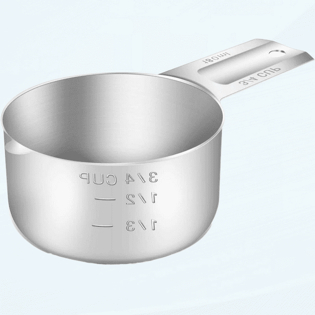 3/4 Cup (180 ml | 180 cc | 6 oz) Measuring Cup, Stainless Steel Measuring Cups, Metal Measuring Cup, Kitchen Gadgets for Cooking