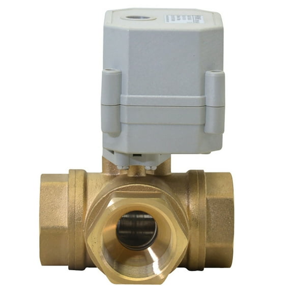 3/4" DN20 Two wires control Electric Ball Valve,AC/DC9-24V Brass 3-way Motorized Ball Valve