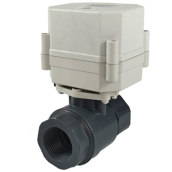 3/4" DN20 Two wires control Normally Closed Electric Ball Valve,AC/DC9-24V PVC Motorized Ball Valve