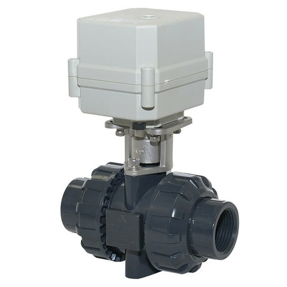 3/4" DN20 Two wires control Normally Open Electric Ball Valve,AC/DC9-24V PVC two-way Motorized Ball Valve