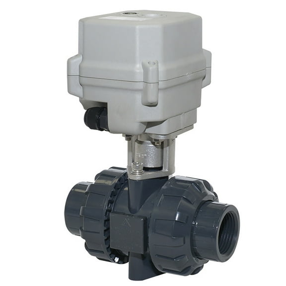 3/4" DN20 Two wires control Normally Open Electric Ball Valve,AC24V PVC Motorized Ball Valve,With manual function