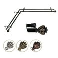 thumbnail image 1 of 3/4" Dia Adjustable Corner Window Double Curtain Rod 28 to 48" (each side) in Black with Ingo Finials,(4789-282-CR), 1 of 4