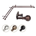 thumbnail image 1 of 3/4" Dia Adjustable Corner Window Double Curtain Rod 28 to 48" (each side) in Cocoal with Ludmila Finials,(4790-287-CR), 1 of 4