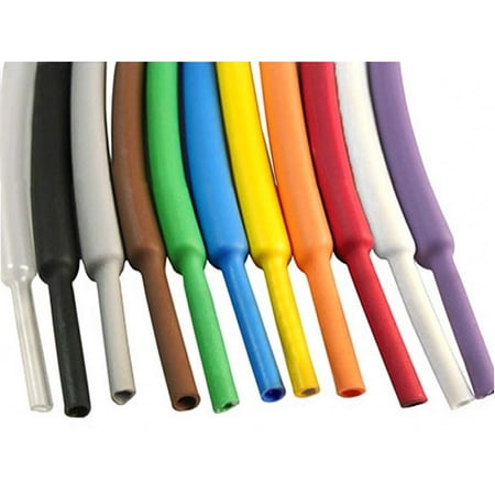 3/4" Diameter Polyolefin Heat Shrink Tubing - 2 to 1 Ratio | 25 Feet Length - Color: Yellow