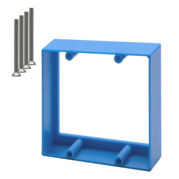 3/4” Double Gang Receptacle Outlet Box Extender,Blue Electrical Box Extender with Screws,Complies with Applicable Electrical Codes,1Pack