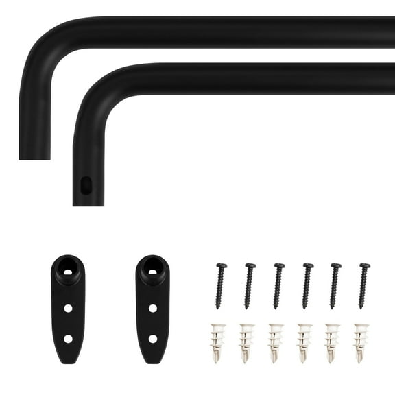 3/4" Drapery Core Curtain Rod_Matte Black 28"-48"