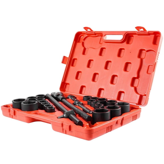 3/4" Drive 27-Piece Impact Socket Set, SAE (7/8" to 2") & Metric (22mm to 50mm), Chrome Molybdenum, Professional Grade