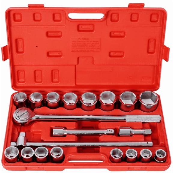 3/4" Drive SAE Socket Set 21-PC 6-Point w/Red Blow Mold Case