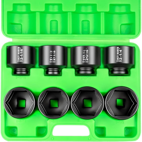 3/4 Drive Stubby Socket Set, 8 count Axle Nut Set 12point SAE Standard ...