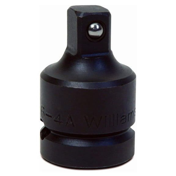 3/4" Drive to 1/2" Drive Impact Adaptor, 2-1/2" Overall Length, Black Industrial Finish, Ball & Spring Socket Retention. Williams USA # JHW6-4A