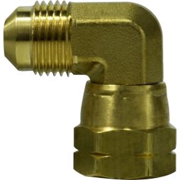 3/4 Elbow Flare X Female Fl Swivel, SAE 45 Deg Flare, Brass Fittings