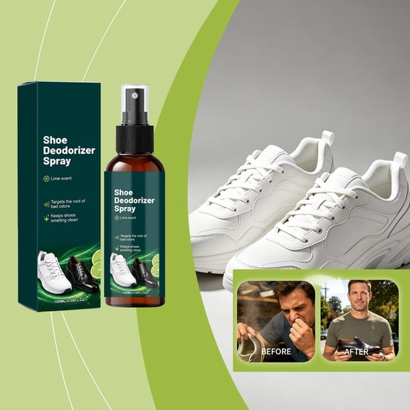 3.4 Fl.oz Outdoors Natural Shoe Deodorizer Spray, All-Day Odor Protection and Sweat Absorption, Destroys Stubborn Shoe Smells at the Source