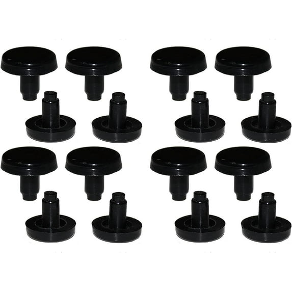 3/4" Flat Stem Bumper Fits Into 1/4" Inch Round Hole Patio Outdoor Furniture Chairs Protectors, Choose Color Black Pack of 16 PCS