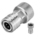 thumbnail image 1 of 3/4" GHT to 1/4" Quick Connect Garden Hose to Pressure Washer Adapter, Leak-Proof Rust-Resistant Stainless Steel Universal Converter for Car Wash Foam Cannon Sprayer, 1 of 8