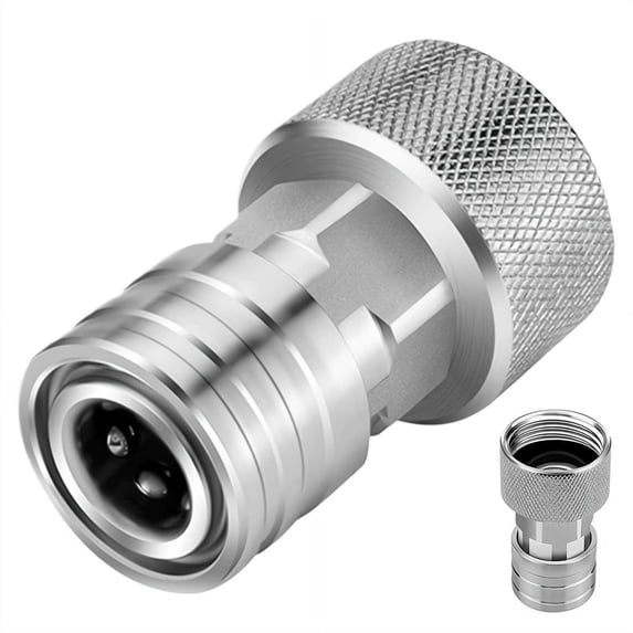 3/4" GHT to 1/4" Quick Connect Garden Hose to Pressure Washer Adapter, Leak-Proof Rust-Resistant Stainless Steel Universal Converter for Car Wash Foam Cannon Sprayer