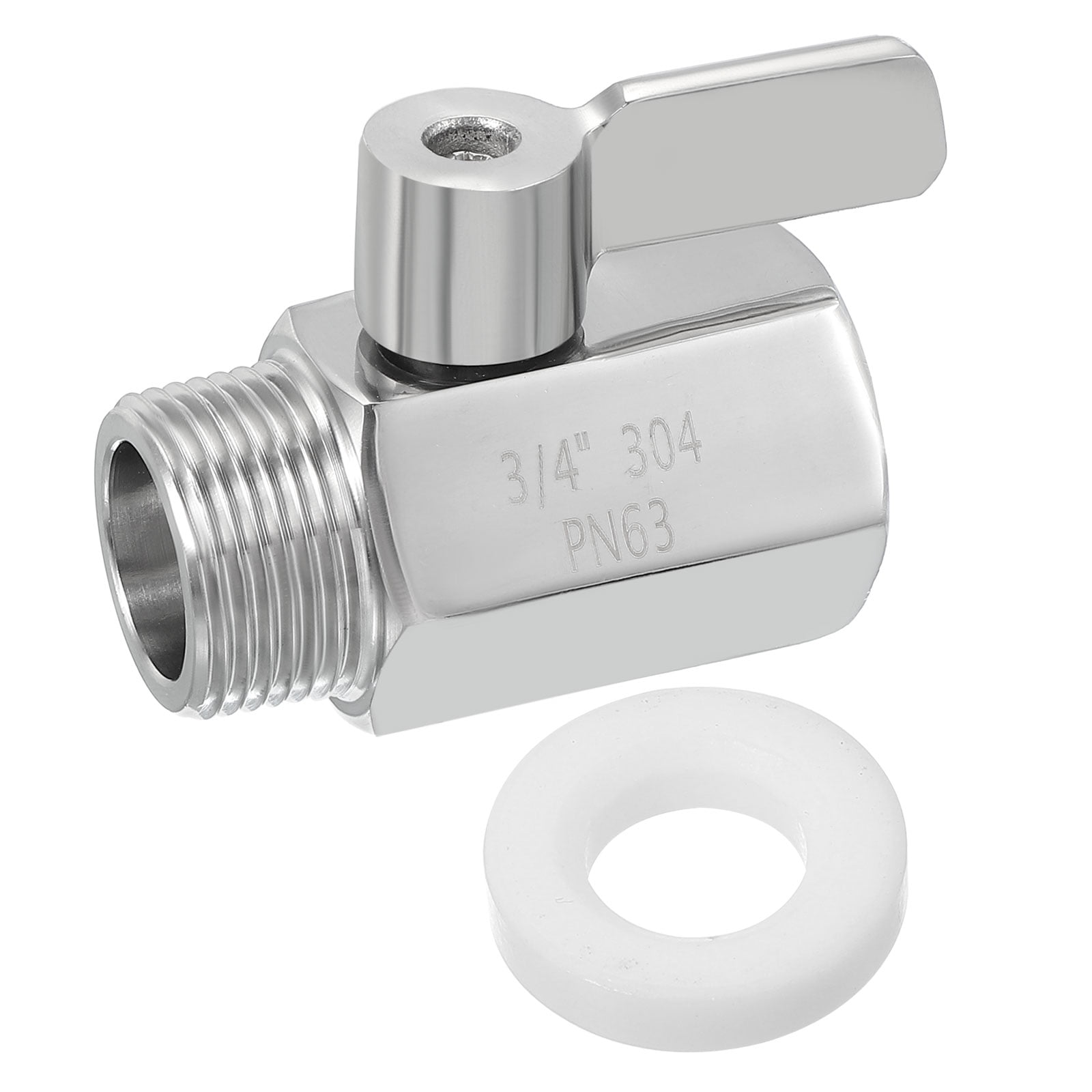 3/4" GHT Garden Hose Shutoff Valve, Stainless Steel Water Hose Quick Connect Fittings for Garden Use, Large Areas, Sports Ground, Silver