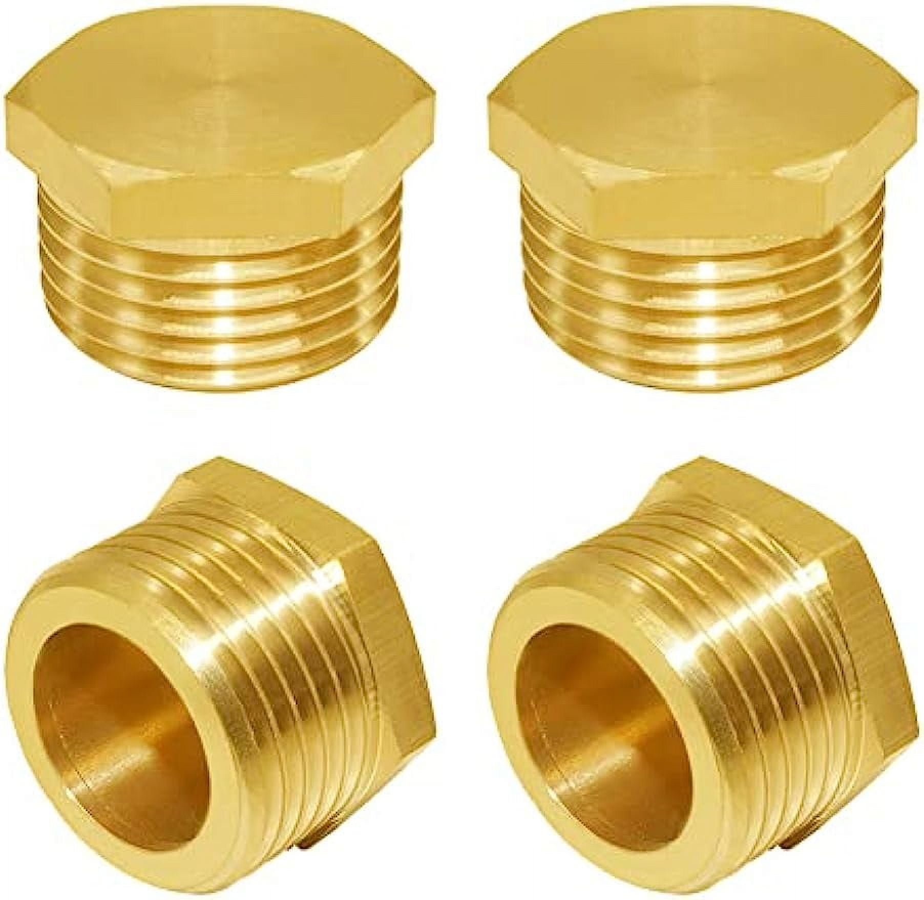 3/4" GHT Male Brass Pipe Plug Outer Hex Head Garden Hose Plug Pipe