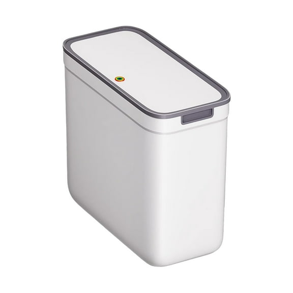 3.4 Gallon Hanging Can - Small Wall Mounted Garbage Bin with Lid - Compact Waste Basket for Bathroom, Living Room & Kitchen Organization