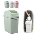 thumbnail image 1 of 3~4 Gallon Can with Swing Lid Creative Covered Garbage Buckets Swing Top Swing Top Can Garbage Bin Flip Sundries to Store Bucket Removable Lid for Bathroom Kitchen Bedroom (Light Green), 1 of 7