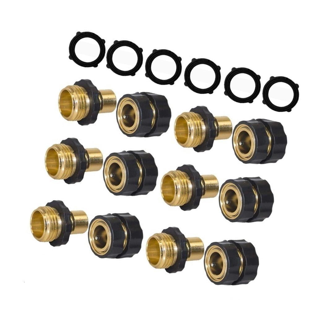 3/4" Garden Hose Connector,Garden Hose Quick Connects Fittings,Male and Female Quickly Releases Garden Hoses Connector